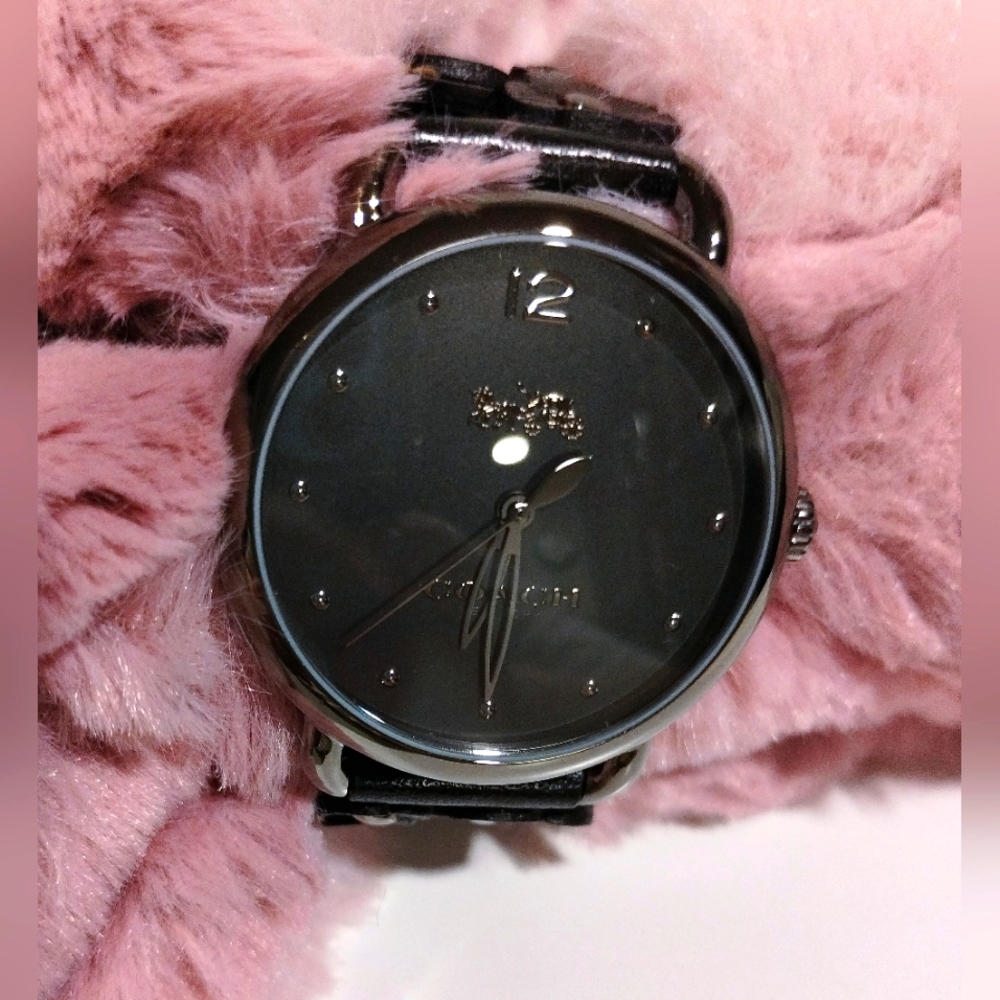 Coach Delancey Black Tea Rose Leather Ladies Watch